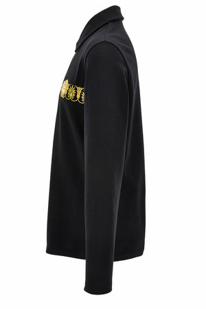 Polo In Non-Brushed Sweatshirt + Statue Crest Print