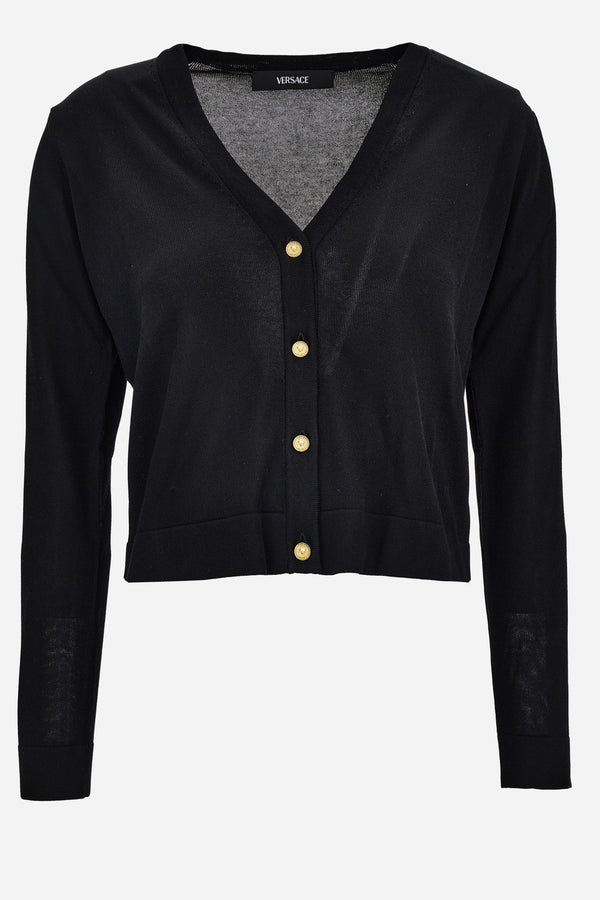 Knit Sweater In Medusa Embroidery Viscose Blend