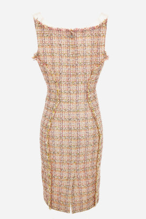 Cocktail Dress In Cotton Mix Fancy Tweed