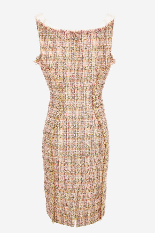 Cocktail Dress In Cotton Mix Fancy Tweed