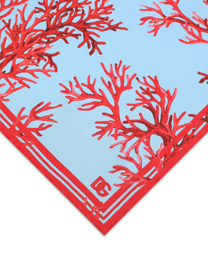 CORAL-PRINT SILK BANDANNA