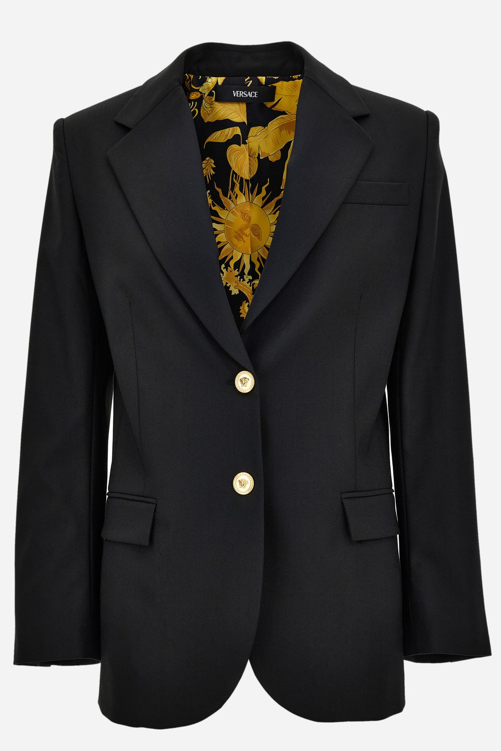 Informal Jacket In Wool-Barocco Palm Allover Printed Lining