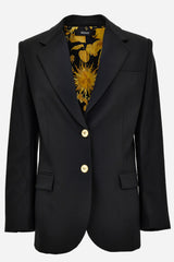 Informal Jacket In Wool-Barocco Palm Allover Printed Lining
