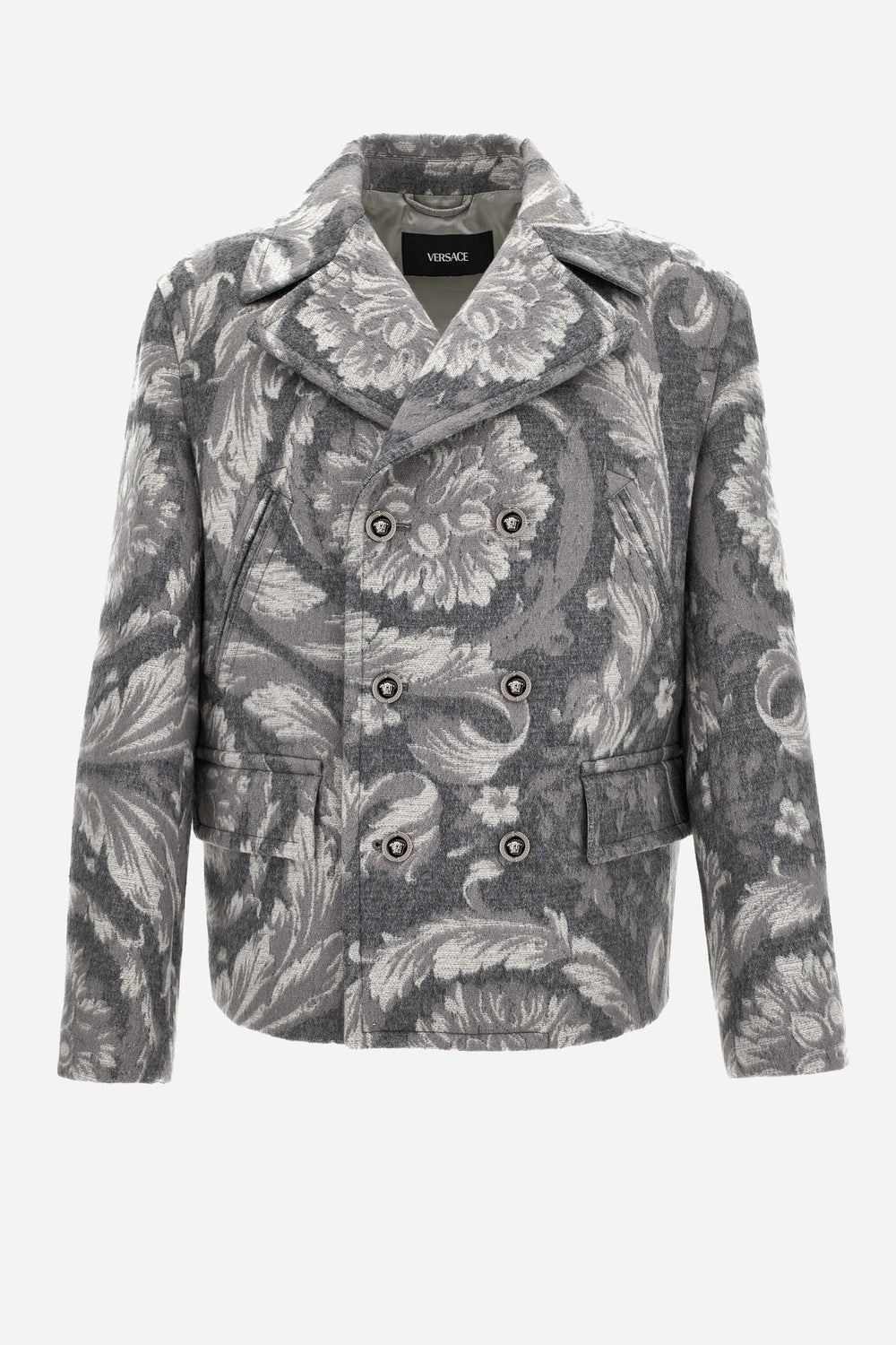 Coat In Responsible Double Splittable Cashmere Mix Macro Barocco Melange