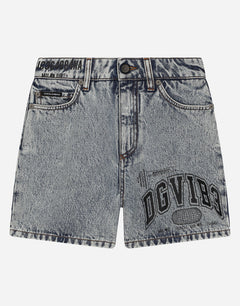 DENIM SHORTS WITH DGVIB3 LOGO