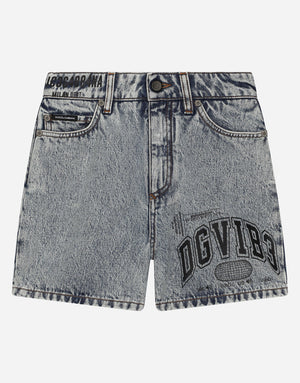 DENIM SHORTS WITH DGVIB3 LOGO