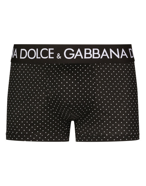 TWO-WAY STRETCH JERSEY BOXERS WITH POLKA-DOT PRINT
