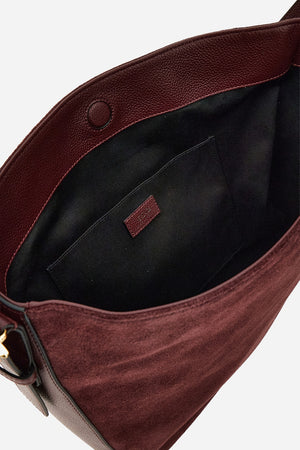 La Medusa Hobo In Grainy Calf Leather-Suede