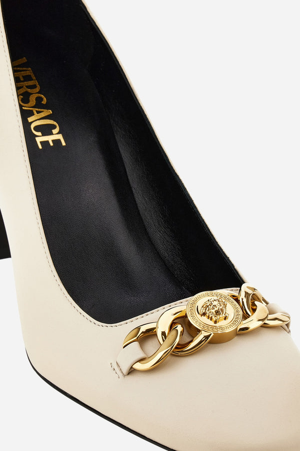 Icon Chain Pump  In Calf Leather