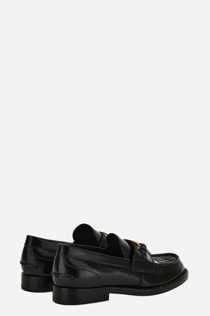 Medusa Lock Loafer  In Brushed Leather