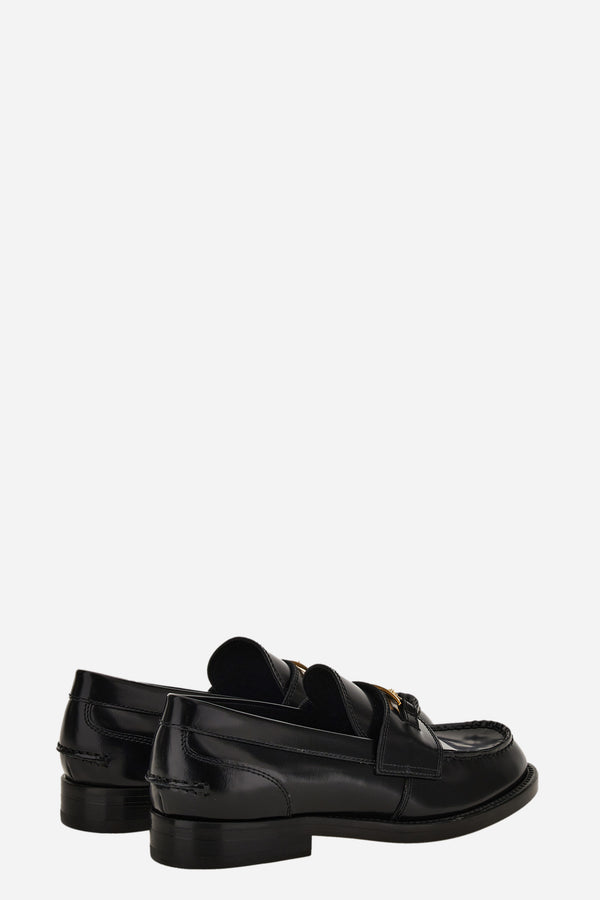Medusa Lock Loafer  In Brushed Leather