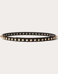 Cintura Rockstud In Vitello Lucido 15 Mm