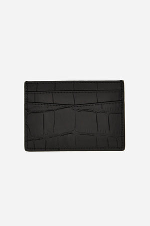 Icon Card Holder In Embossed Croc Calf Leather