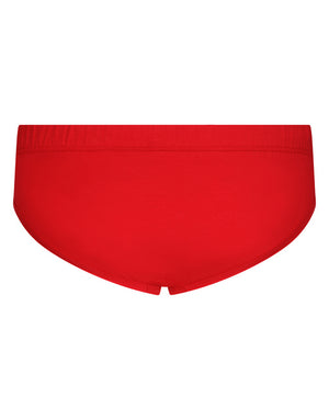 TWO-WAY-STRETCH COTTON MID-RISE BRIEFS WITH LOGO TAG