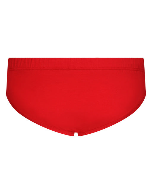 TWO-WAY-STRETCH COTTON MID-RISE BRIEFS WITH LOGO TAG