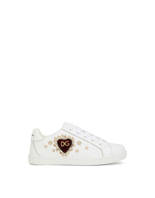 DOLCE & GABBANA SNEAKERS PORTOFINO IN SOLID-COLOURED NAPPA CALF LEATHER