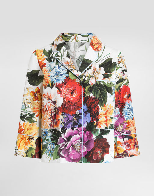POPLIN SHIRT WITH BOUQUET FLOWER PRINT