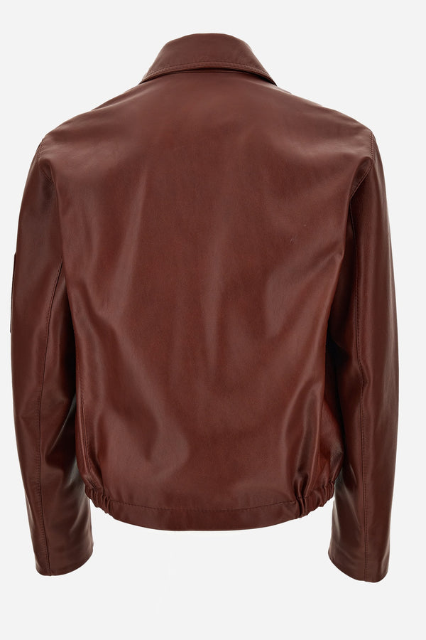 Blouson Leather In Soft Plain Leather