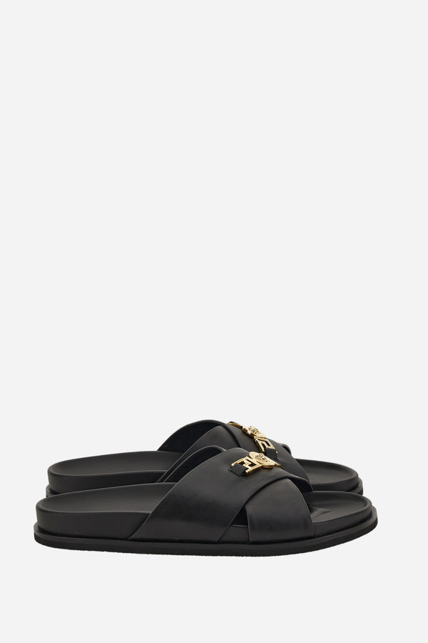 La Greca Sandal In Calf Leather