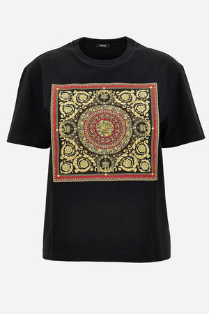 T-Shirt In Cotton Jersey With Foulard Twill Poly Print Barocco 92