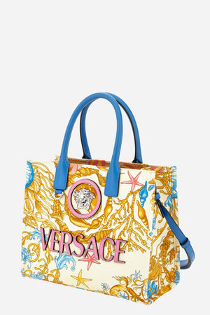 La Medusa Small Tote In Fabric+Calf Leather