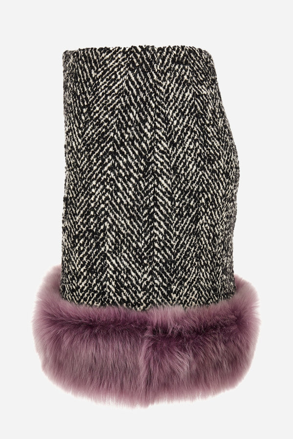 Skirt In Responsible Wool Mix Chevron