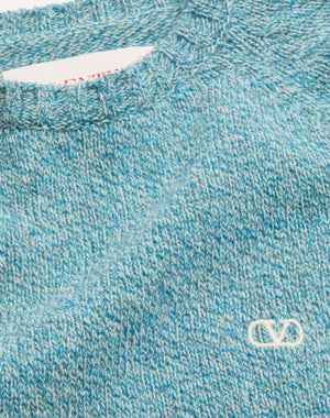 Maglione Girocollo In Lana Con Ricamo Vlogo