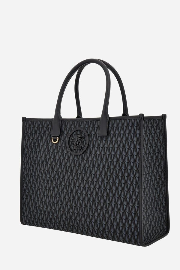 La Medusa Tote In Fabric+Calf Leather
