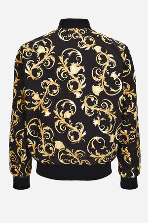 Blouson In Technical Fabric Plain-Medusa Leafy Print