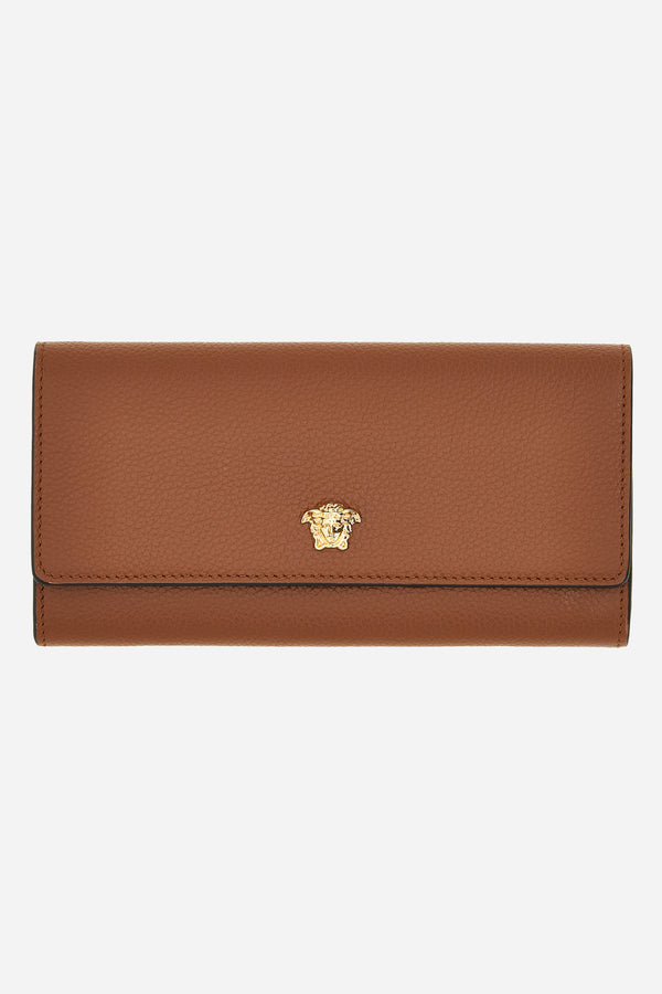 La Medusa Long Wallet In Grainy Calf Leather