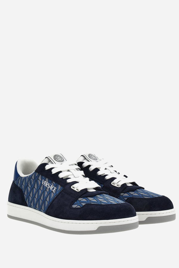 New Basket Sneakers In Suede+Jacquard V+Calf Leather