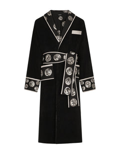 COTTON BATHROBE WITH COIN PRINT DETAILS