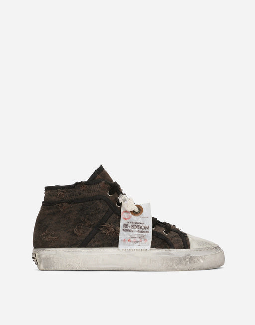 PATCHWORK DENIM VINTAGE MID-TOP SNEAKERS