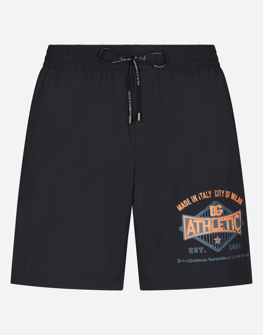 MID-LENGTH PRINTED SWIM TRUNKS