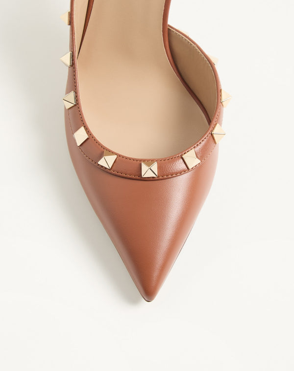 DÉCOLLETÉ SLINGBACK ROCKSTUD IN VITELLO 85MM