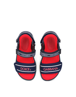 SOLID-COLOR SCUBA SANDALS WITH LOGO PRINT