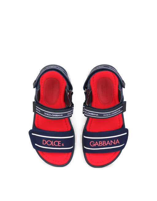 SOLID-COLOR SCUBA SANDALS WITH LOGO PRINT