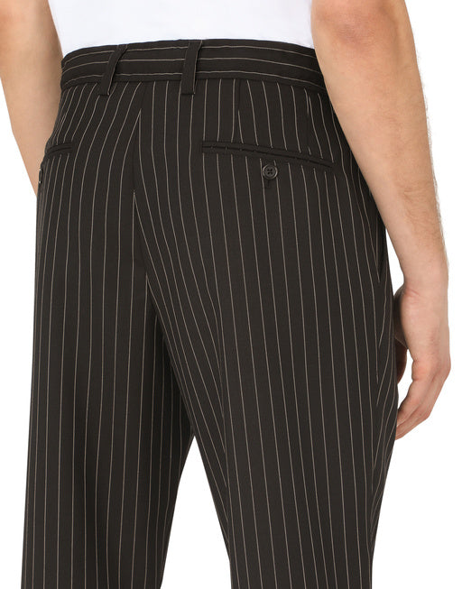 PINSTRIPE WOOL JOGGING PANTS