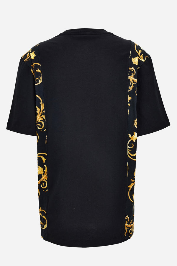 T-Shirt In Combo Fabric Jersey Plain-Printed Medusa Leafy