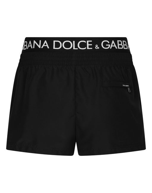 SHORT SWIM TRUNKS WITH BRANDED BAND