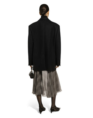 DOUBLE-BREASTED OVERSIZED JACKET IN WOOL CLOTH