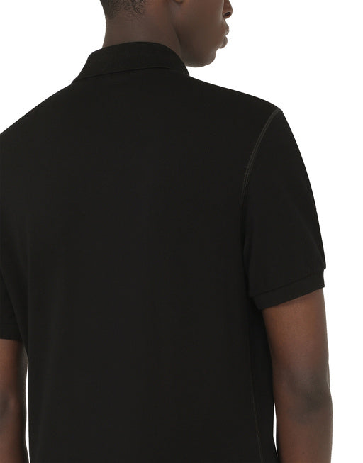COTTON PIQUÉ POLO-SHIRT WITH BRANDED PLATE