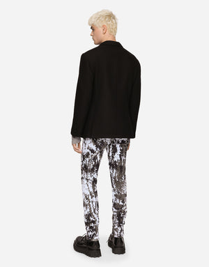 STRETCH JERSEY JACKET WITH HERALDIC PATCH