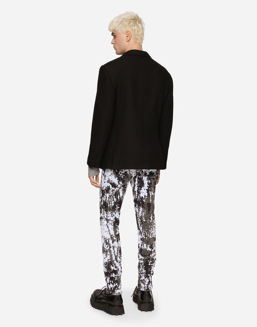 STRETCH JERSEY JACKET WITH HERALDIC PATCH