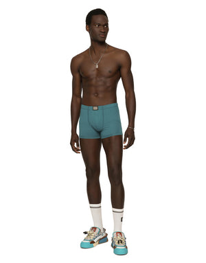 TWO-WAY-STRETCH JERSEY BOXERS WITH LOGO TAG