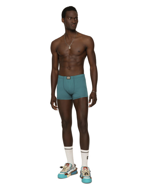 TWO-WAY-STRETCH JERSEY BOXERS WITH LOGO TAG