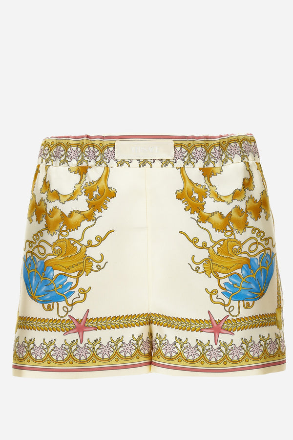 Shorts In Underwater Barocco Foulard On Silk Twill