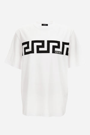 T-Shirt In Cotton Jersey-Greca Print