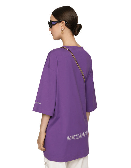 SHORT-SLEEVED T-SHIRT IN COTTON JERSEY WITH DGVIB3 PRINT