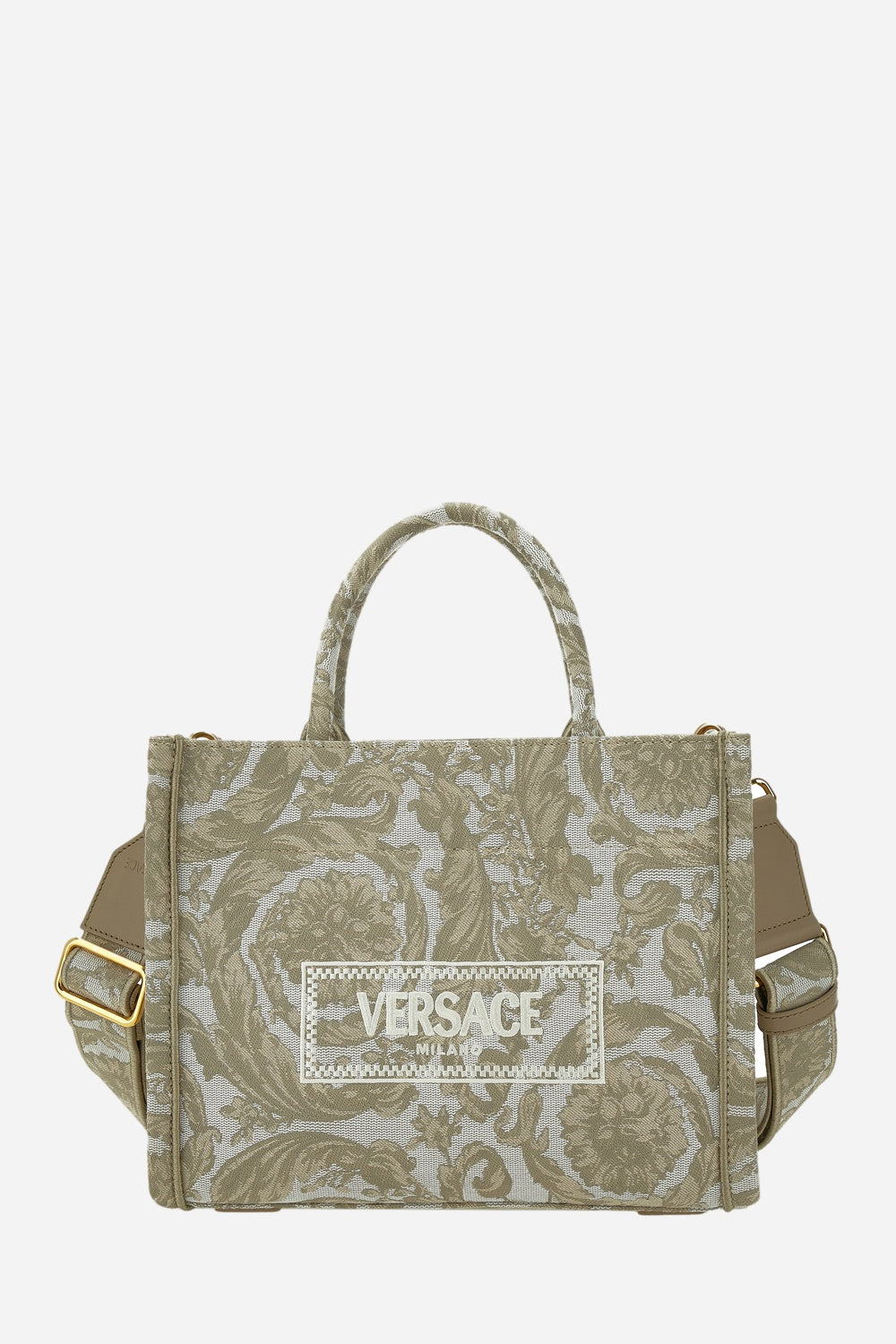 Athena Small Tote In Embroidery Jacquard  Barocco-Calf Leather